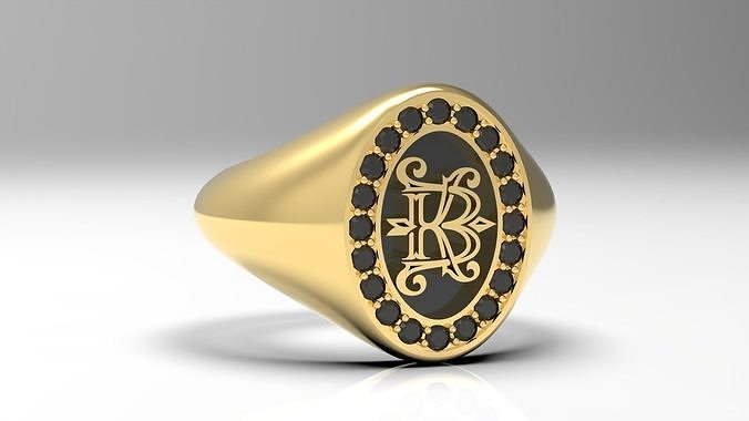 Male free branded ring Free 3D print model