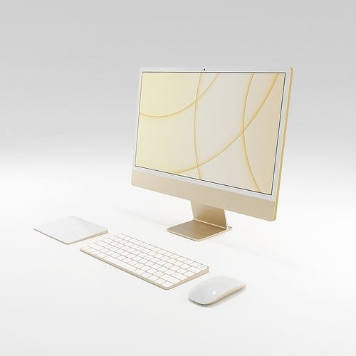 iMac Yellow color 3D model