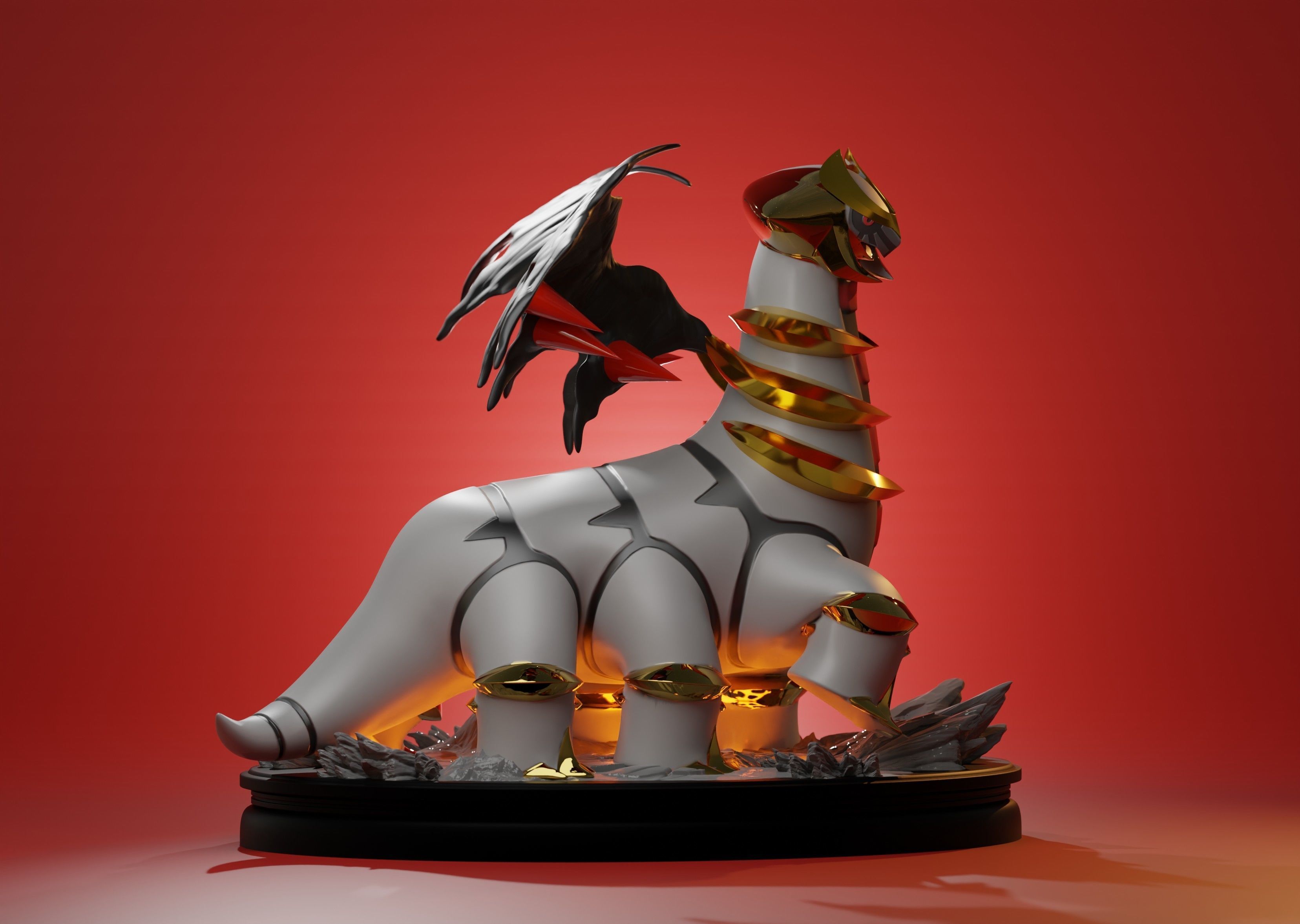 GIRATINA - 3D PRINTABLE POKEMON as a whole and with cuts 3D print model_12