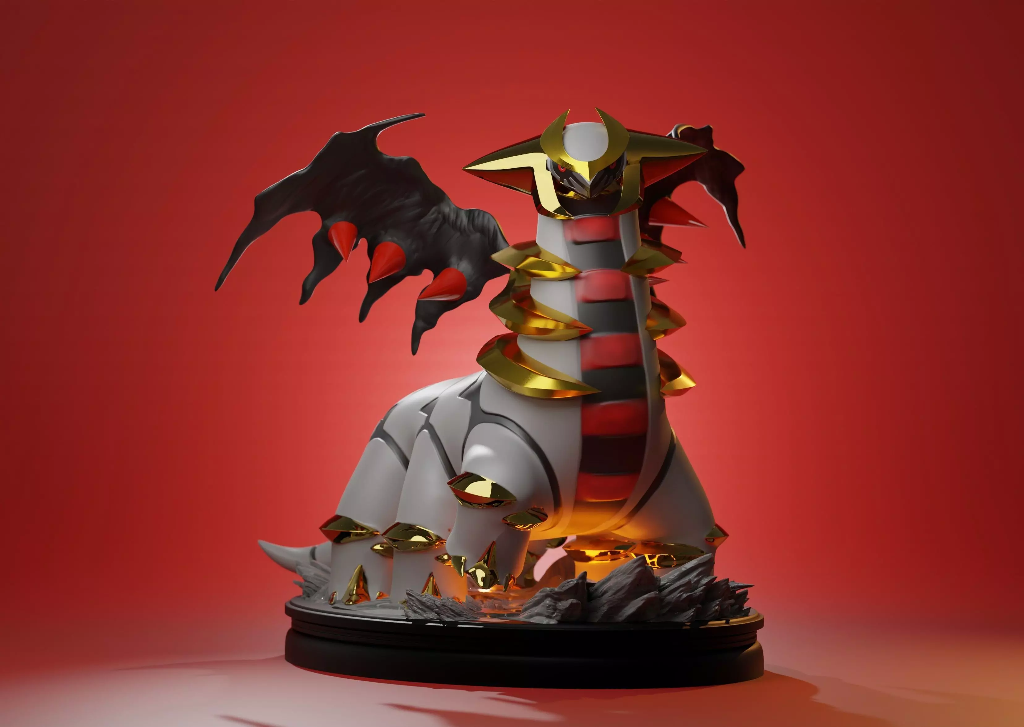 GIRATINA - 3D PRINTABLE POKEMON as a whole and with cuts 3D print model_0