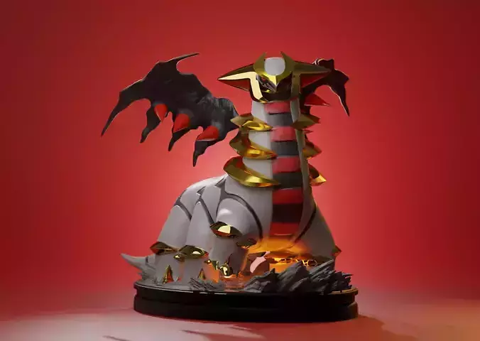 GIRATINA - 3D PRINTABLE POKEMON as a whole and with cuts 3D print model