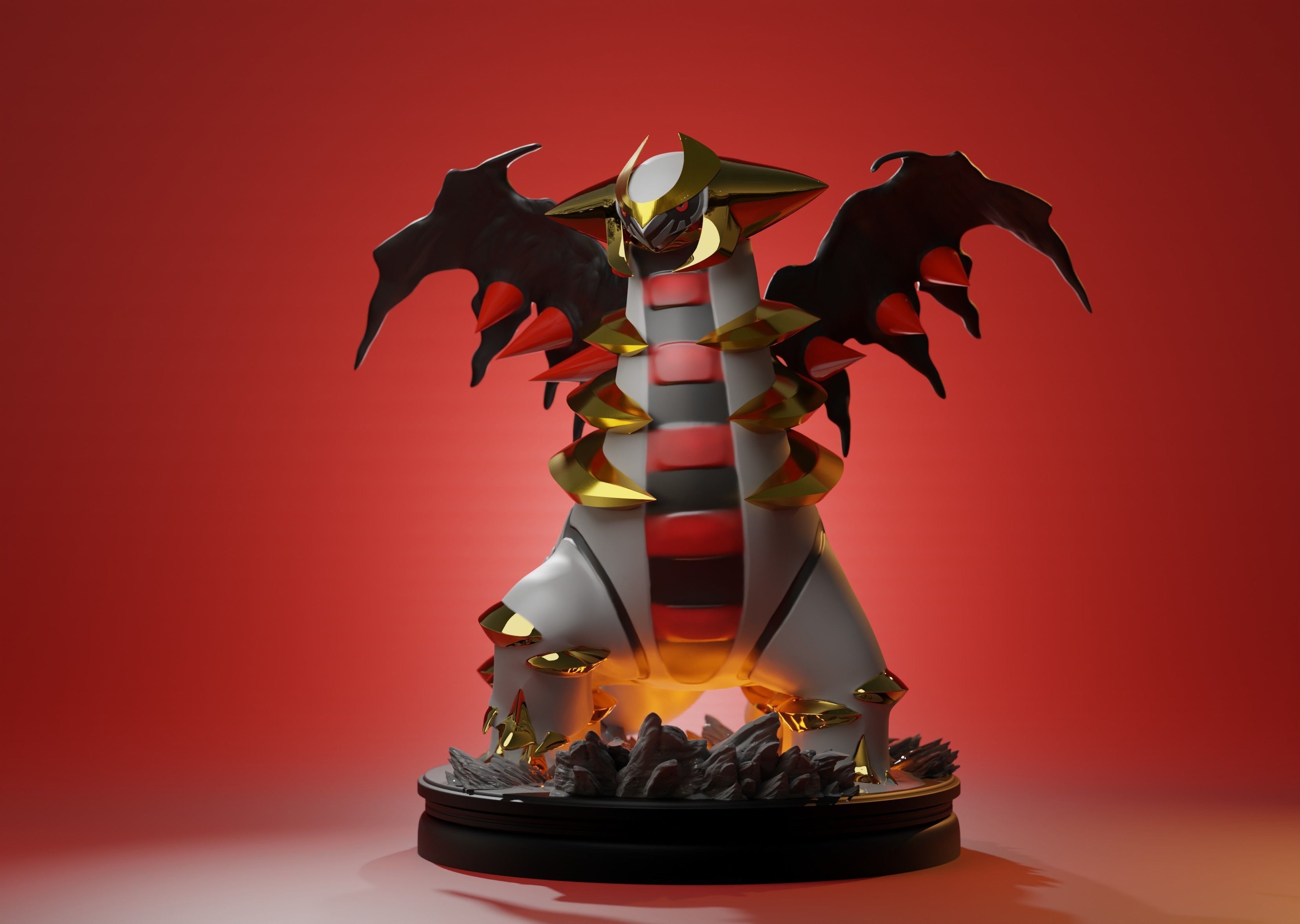 GIRATINA - 3D PRINTABLE POKEMON as a whole and with cuts 3D print model_10