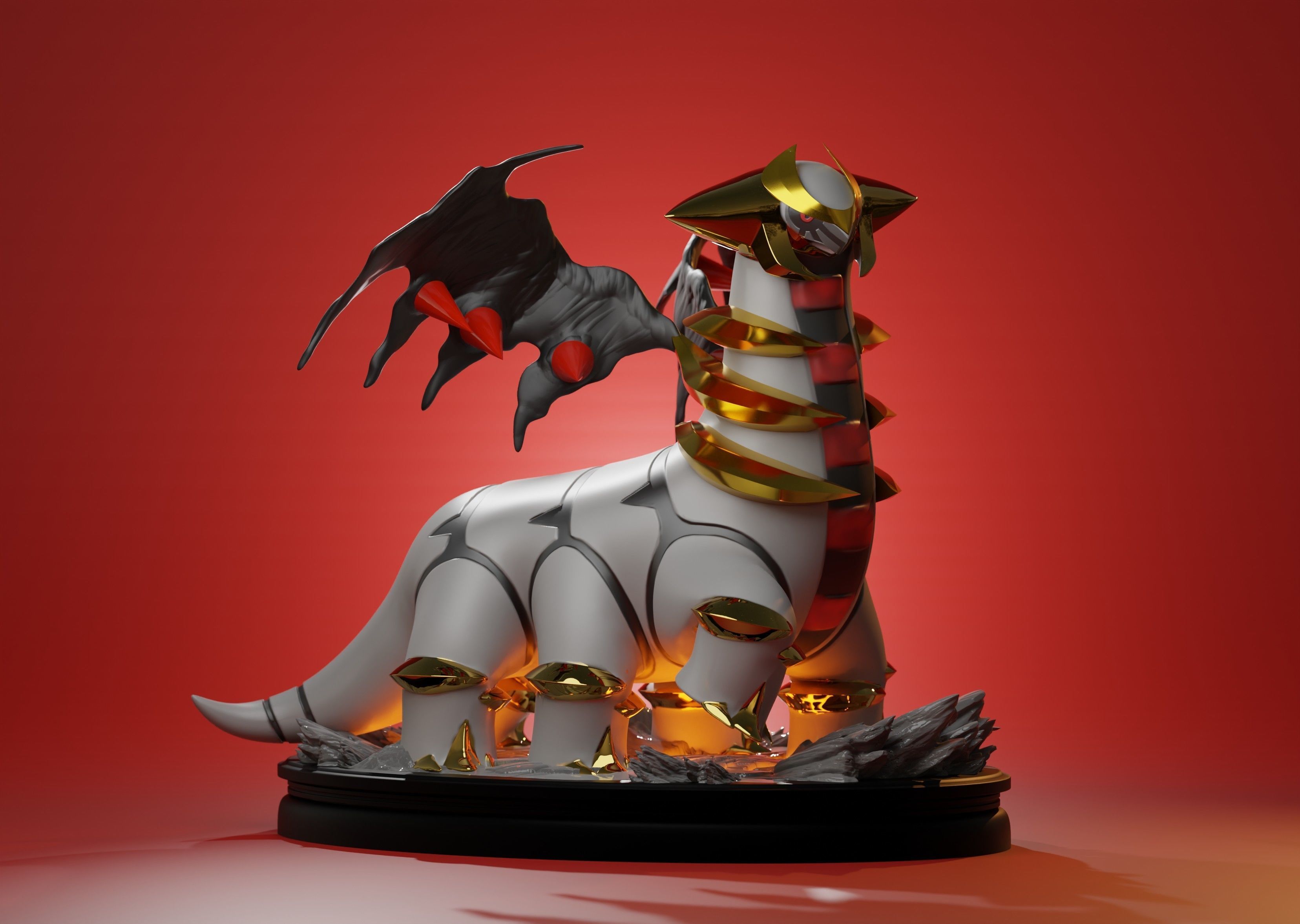 GIRATINA - 3D PRINTABLE POKEMON as a whole and with cuts 3D print model_5