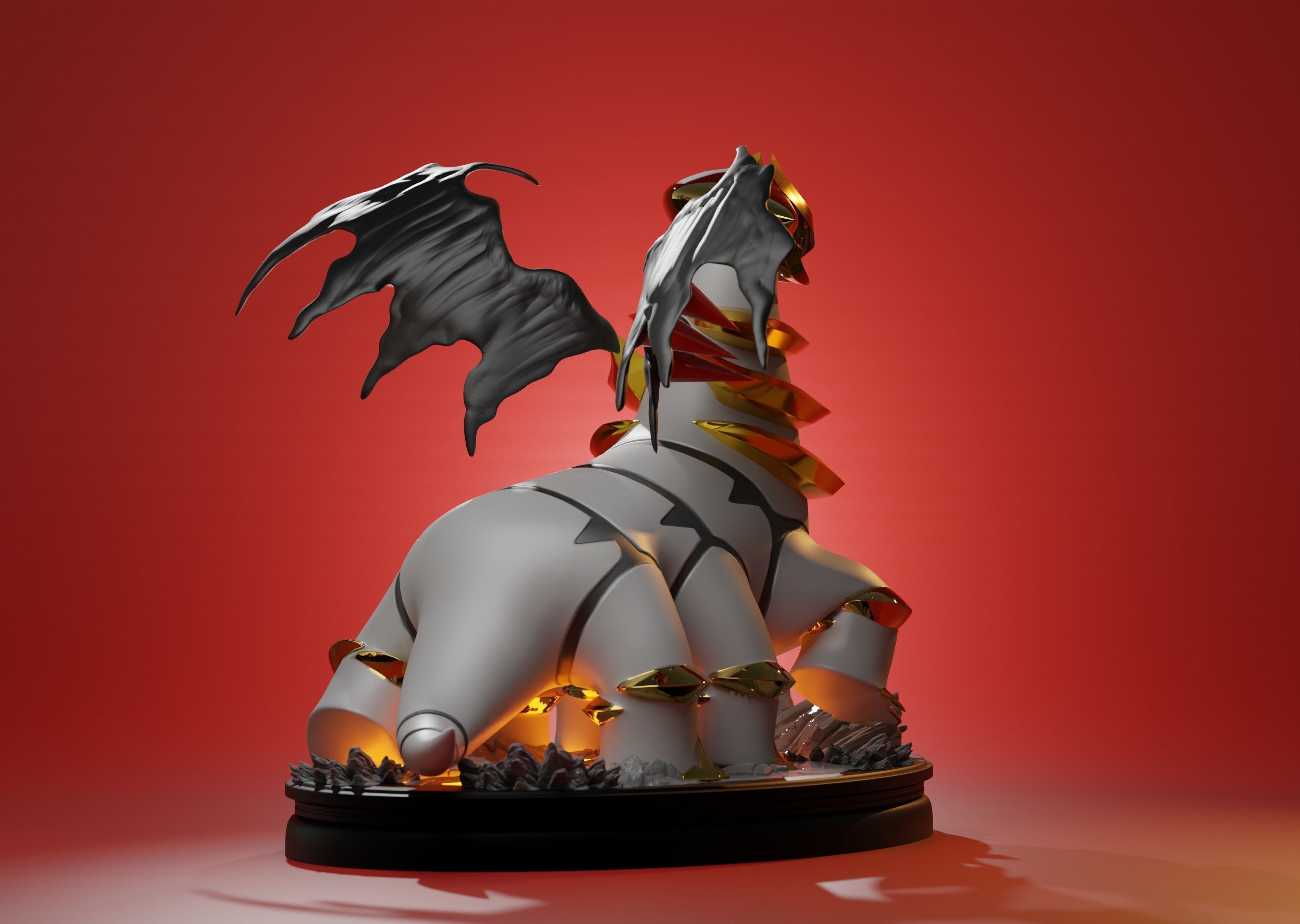 GIRATINA - 3D PRINTABLE POKEMON as a whole and with cuts 3D print model_8
