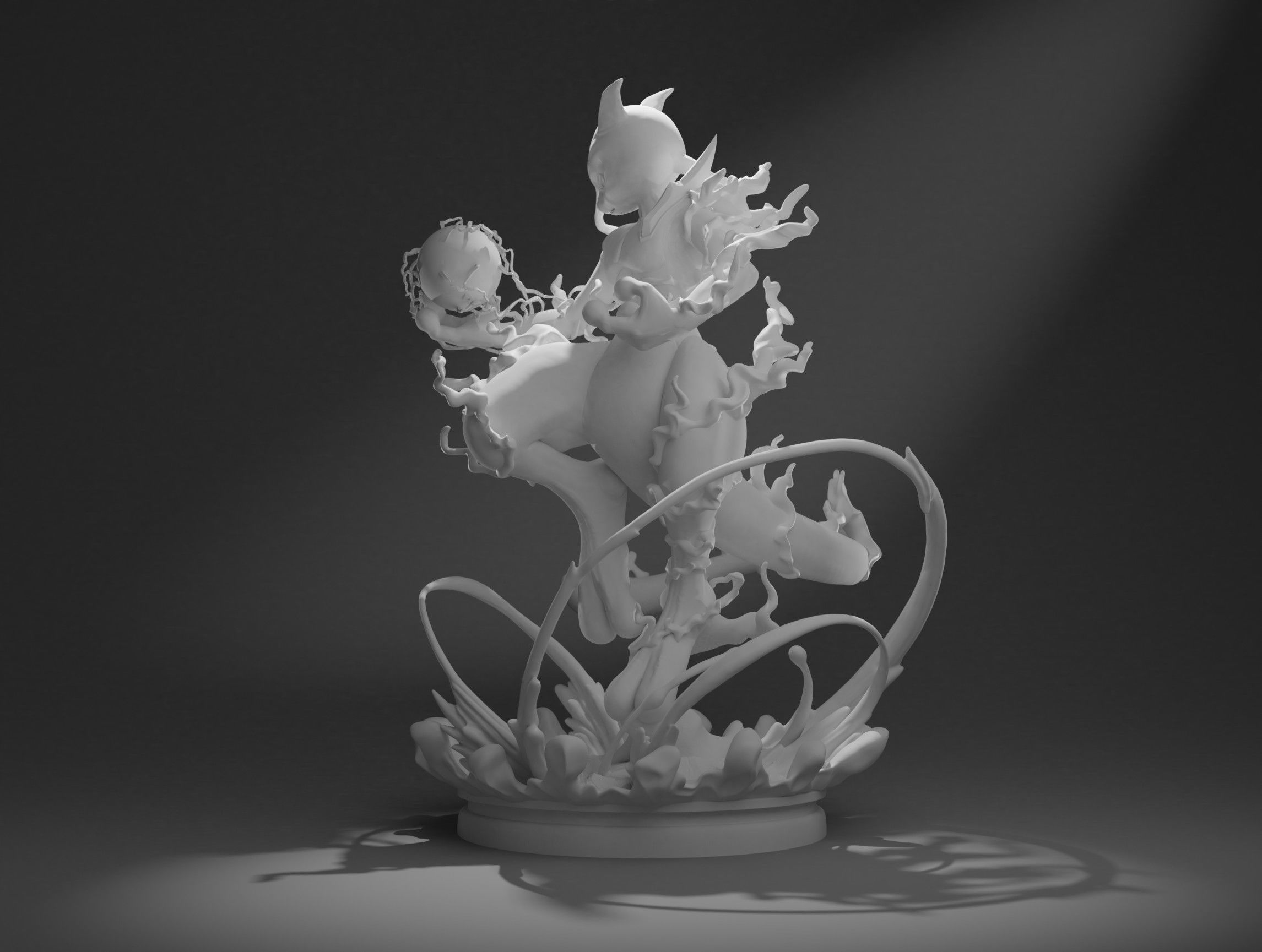 MEWTWO WITH SHADOWBALL-3D printable pokemon with cuts and whole 3D print model_13