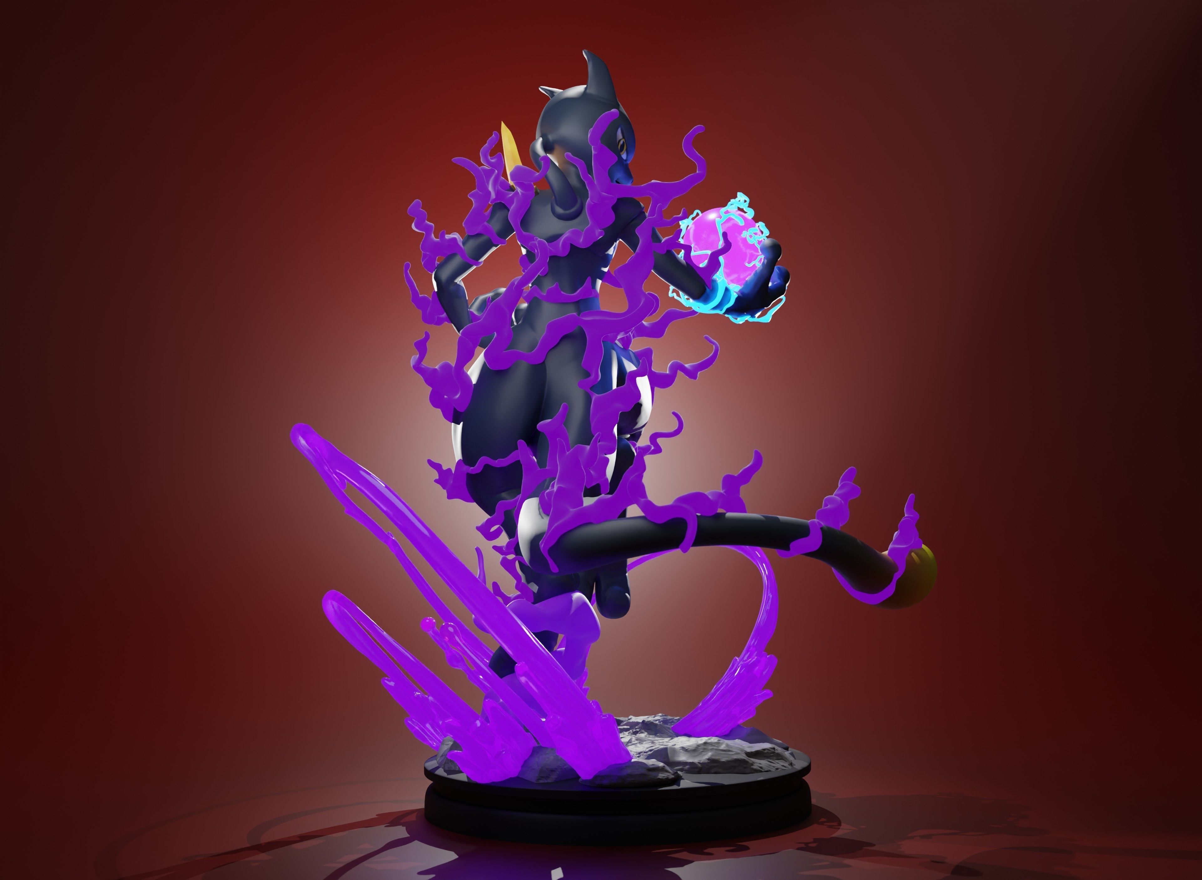 MEWTWO WITH SHADOWBALL-3D printable pokemon with cuts and whole 3D print model_8