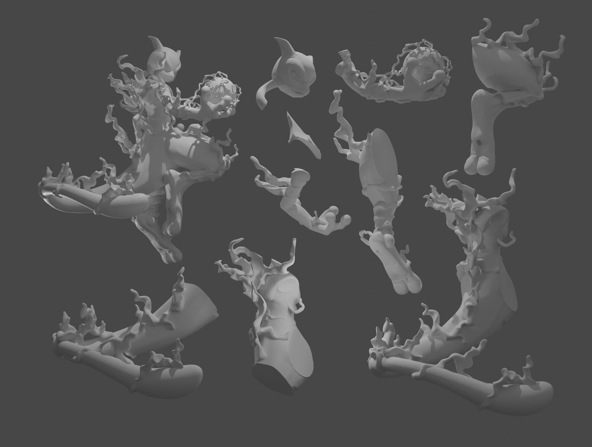 MEWTWO WITH SHADOWBALL-3D printable pokemon with cuts and whole 3D print model_4