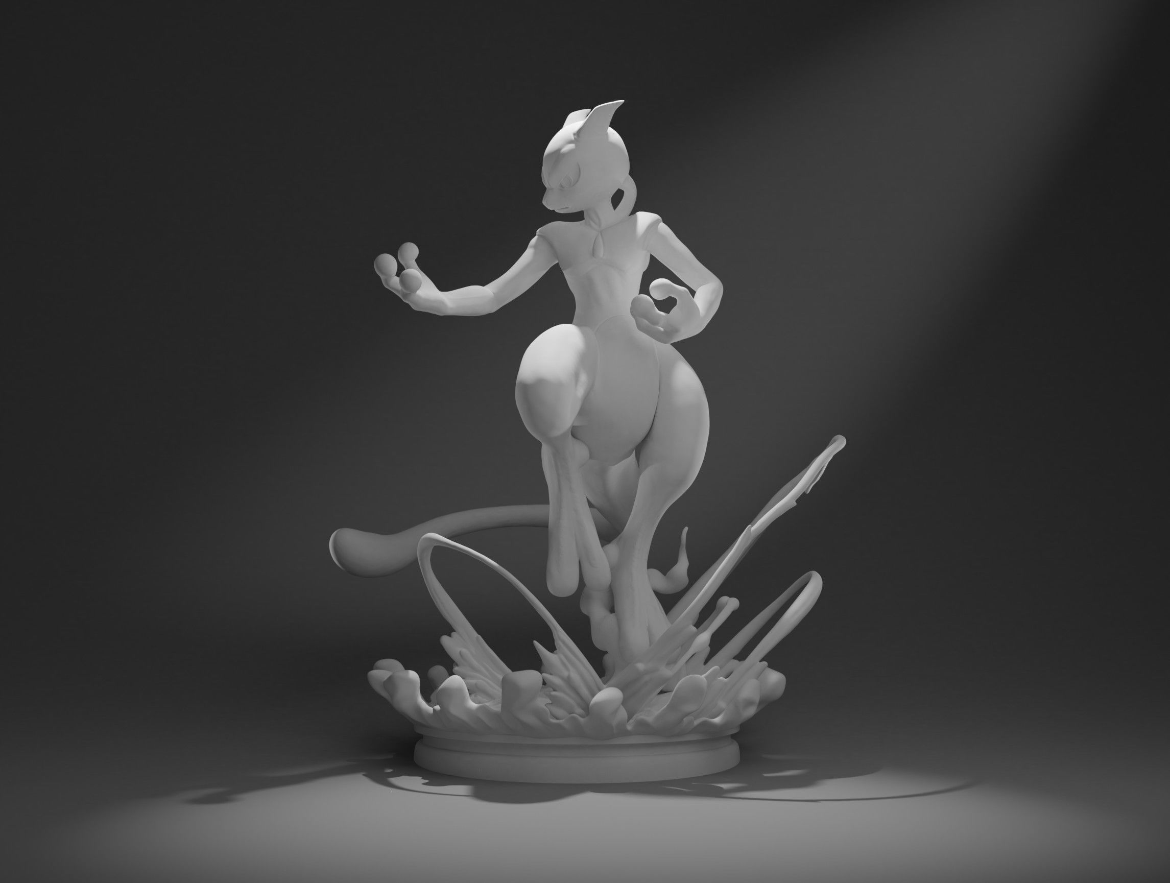 MEWTWO WITH SHADOWBALL-3D printable pokemon with cuts and whole 3D print model_2