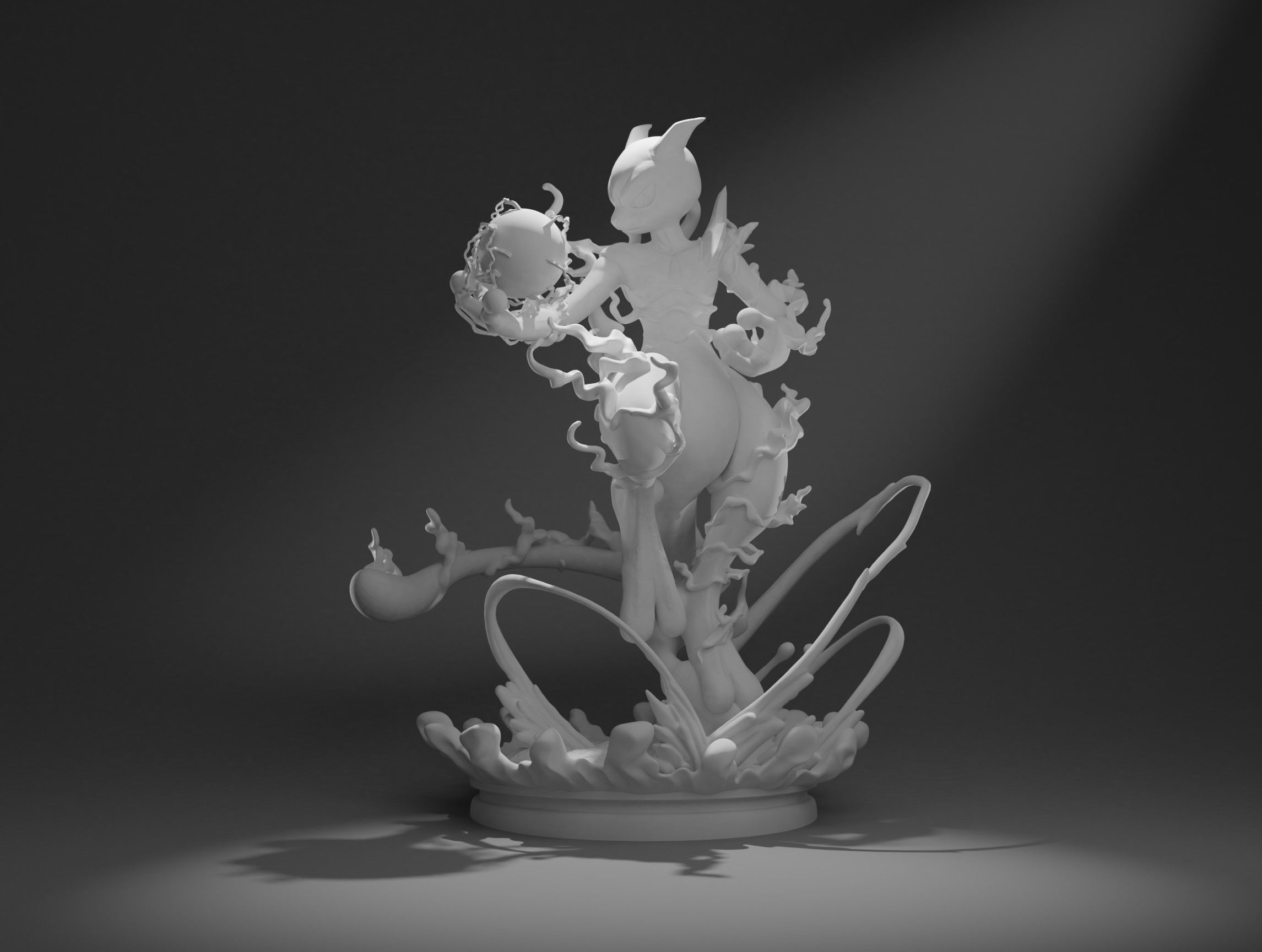 MEWTWO WITH SHADOWBALL-3D printable pokemon with cuts and whole 3D print model_1