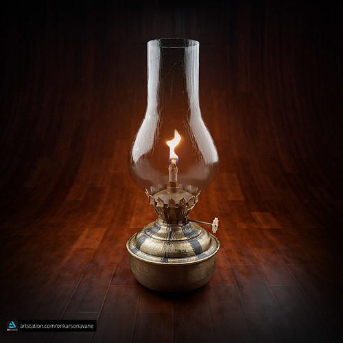 Real Old Lamp Vintage Old Lamp Low-poly 3D model