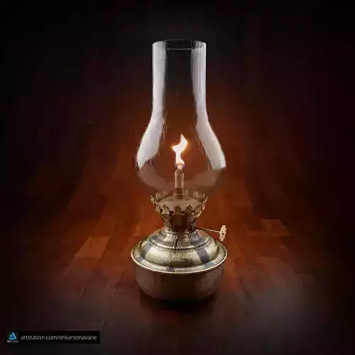 Real Old Lamp Vintage Old Lamp Low-poly 3D model