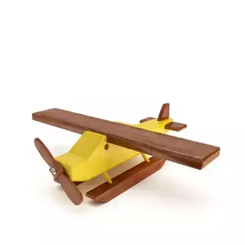 Yellow And Brown Helicopter 3D model