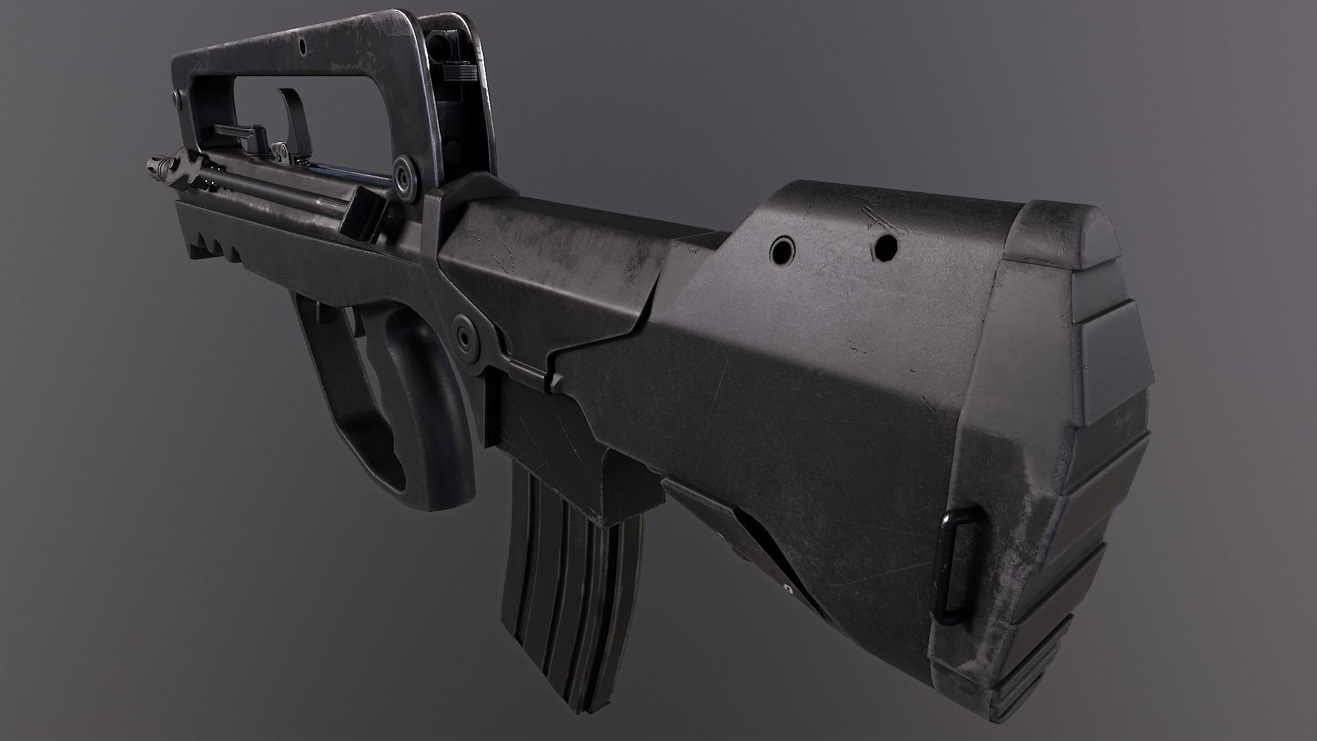 FAMAS G2 Rifle Low-poly 3D model_4