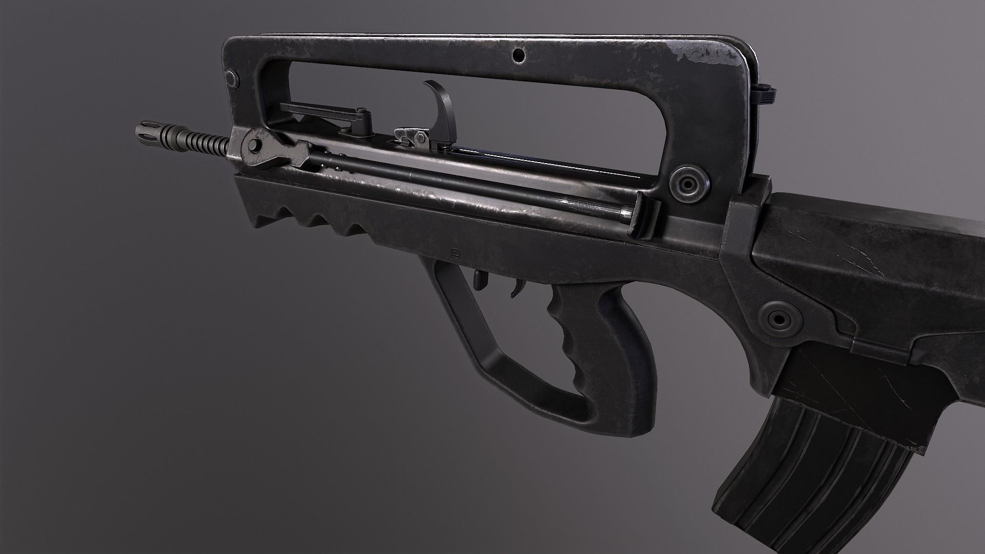 FAMAS G2 Rifle Low-poly 3D model_12