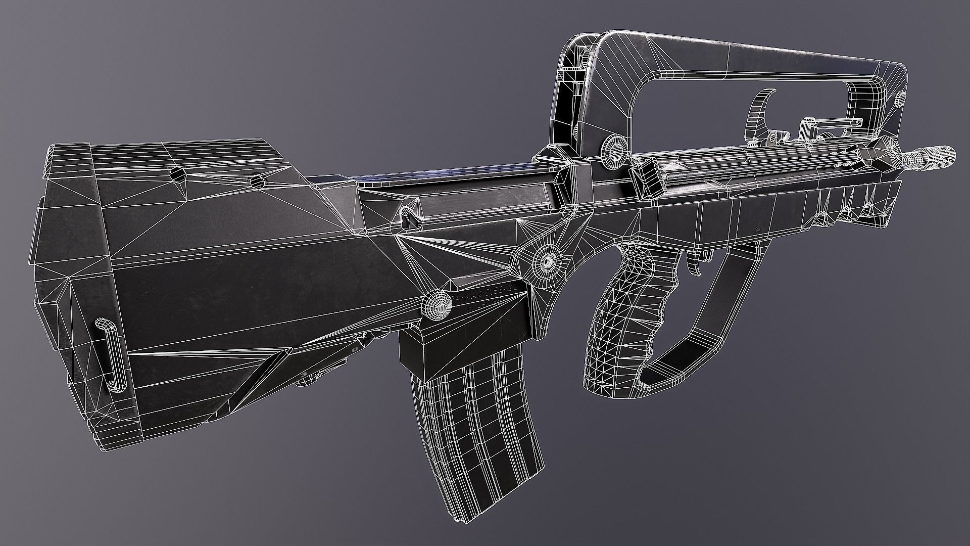 FAMAS G2 Rifle Low-poly 3D model_25