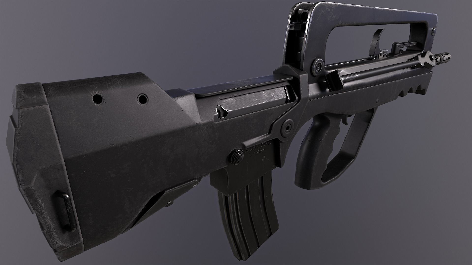 FAMAS G2 Rifle Low-poly 3D model_8