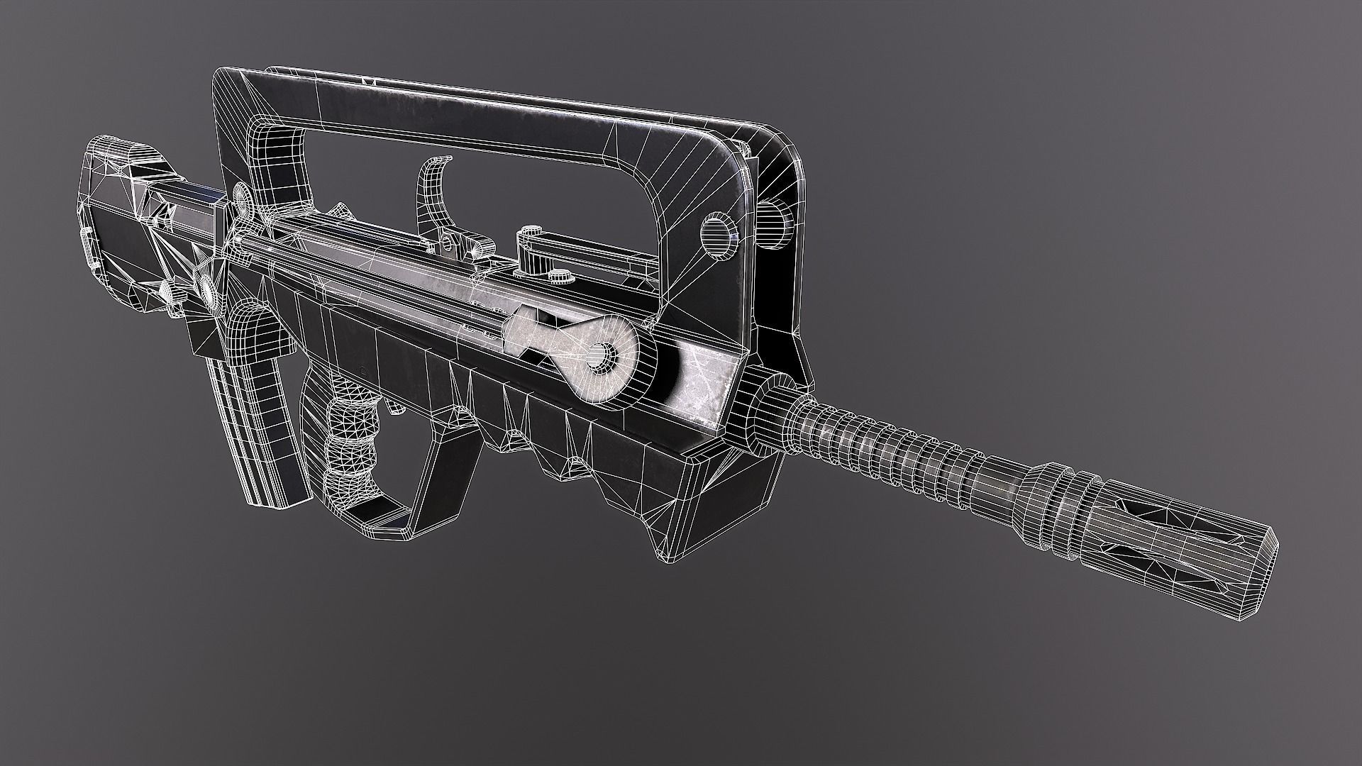 FAMAS G2 Rifle Low-poly 3D model_26