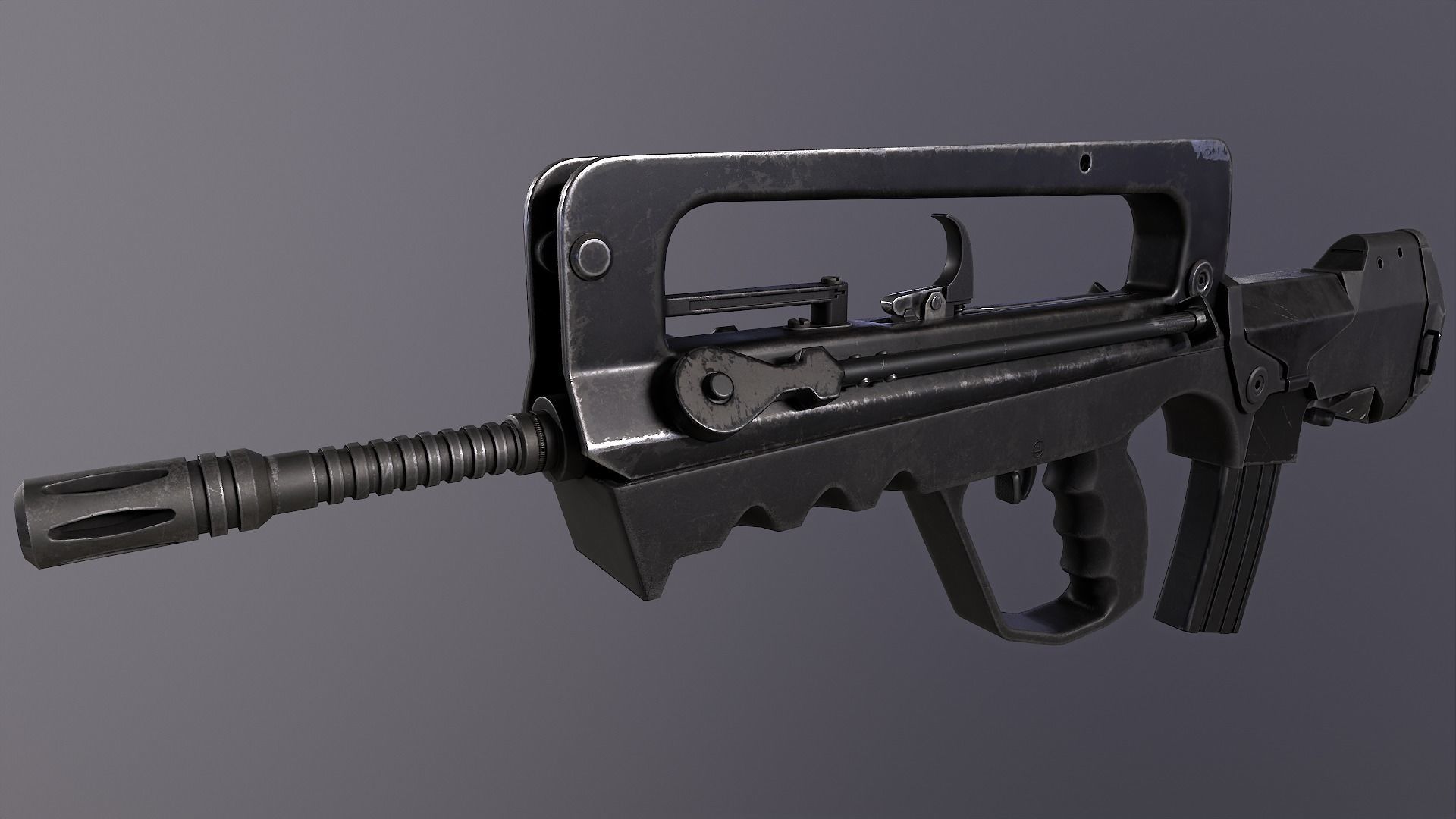 FAMAS G2 Rifle Low-poly 3D model_3