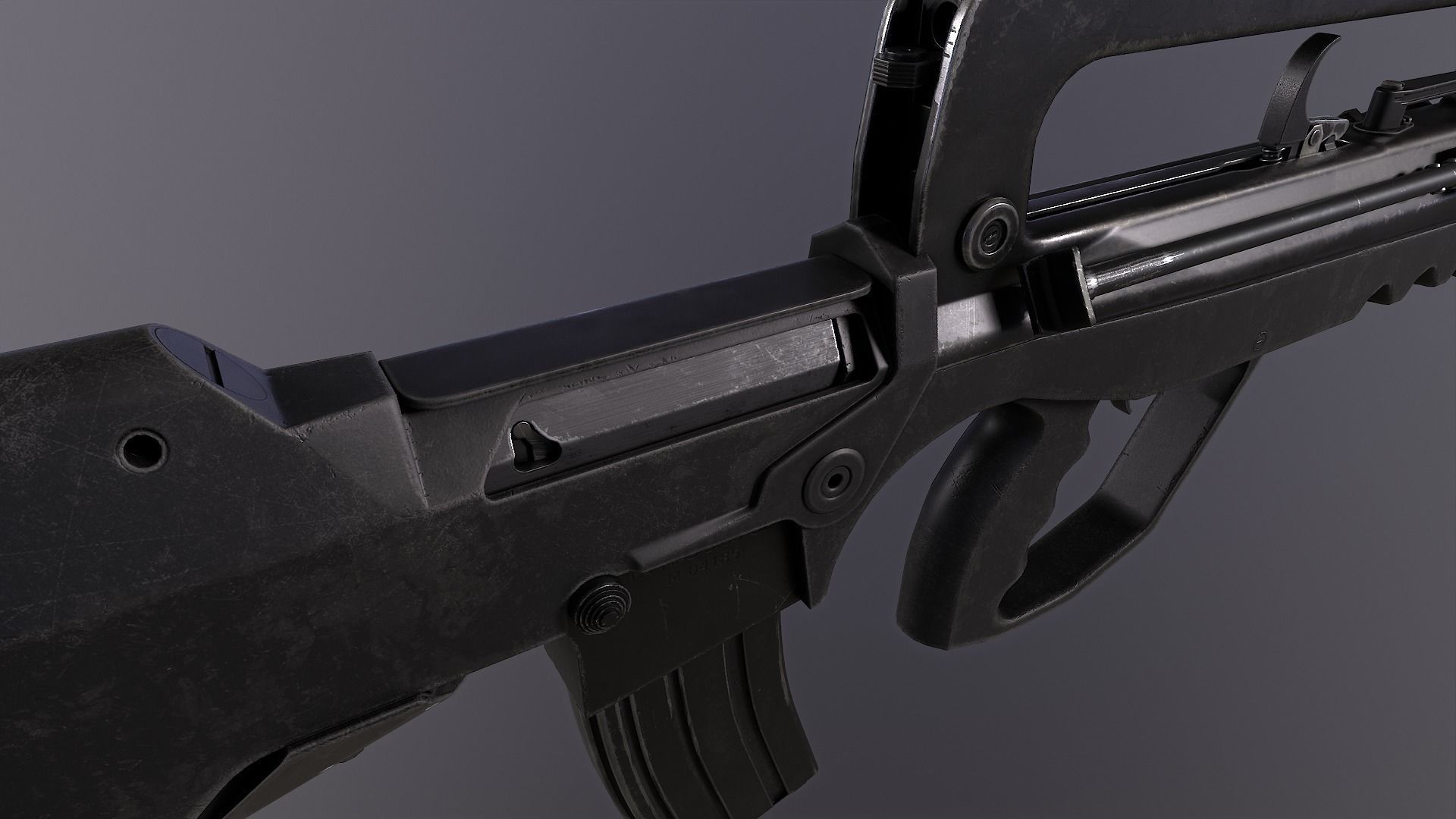FAMAS G2 Rifle Low-poly 3D model_9