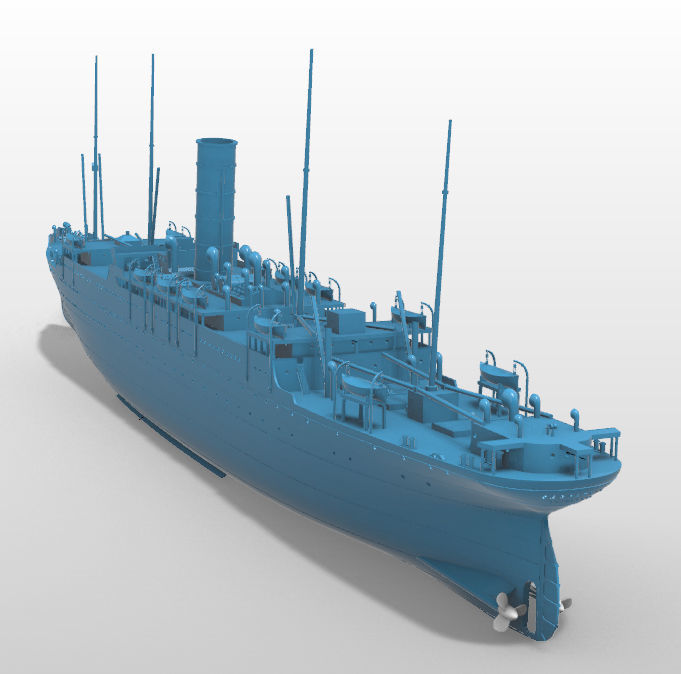 RMS Carpathia full hull and waterline printable model 3D print model_3