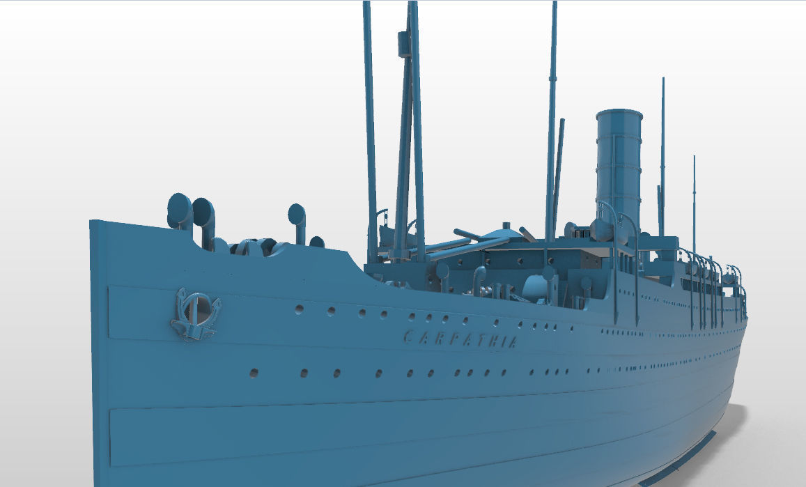 RMS Carpathia full hull and waterline printable model 3D print model_1