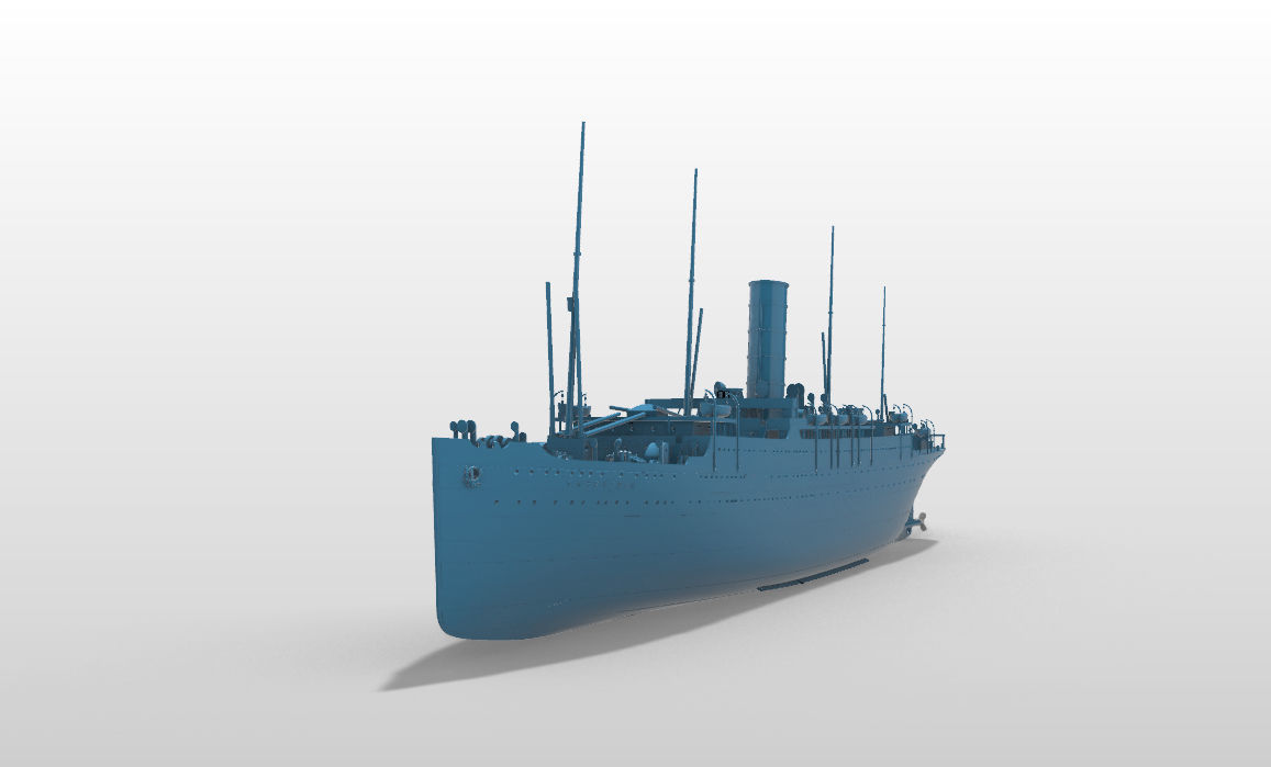 RMS Carpathia full hull and waterline printable model 3D print model_4