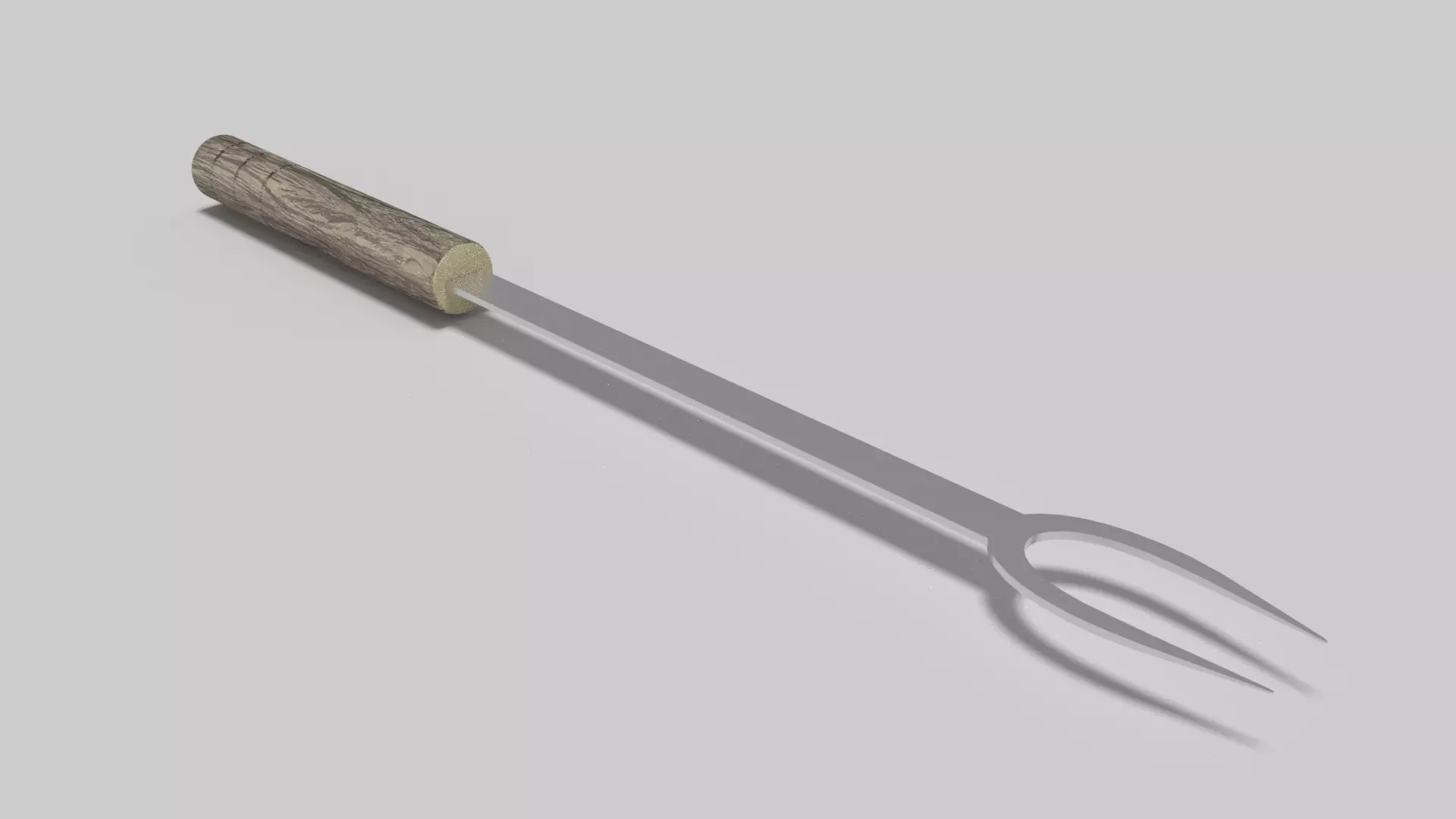 Barbecue Fork Low-poly 3D model_0