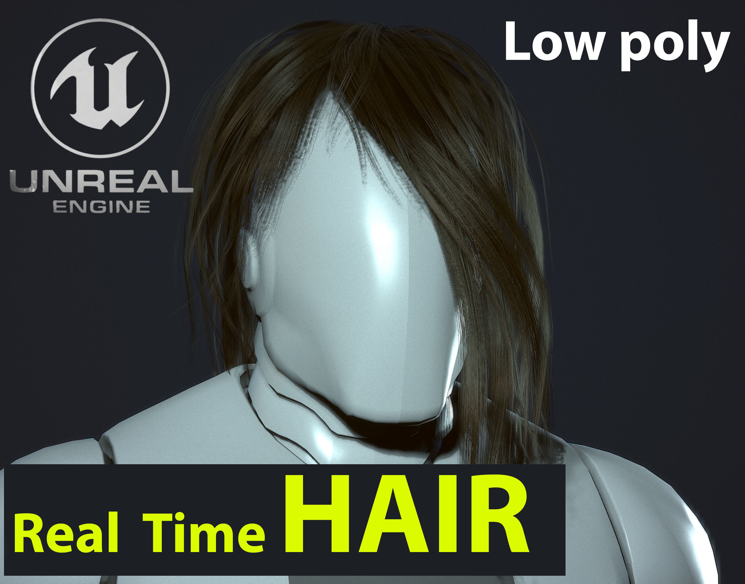 Hair 01 Game Ready Low-poly 3D model Low-poly 3D model