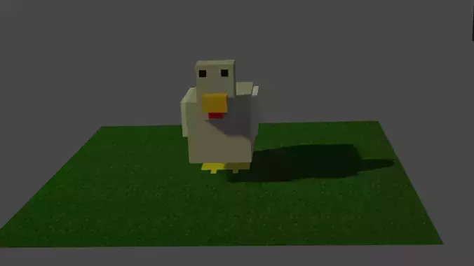 3d model minecraft chicken low-polycc