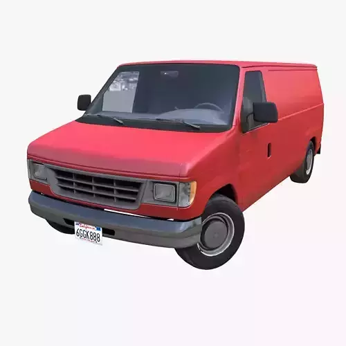Generic industrial van Low-poly 3D model