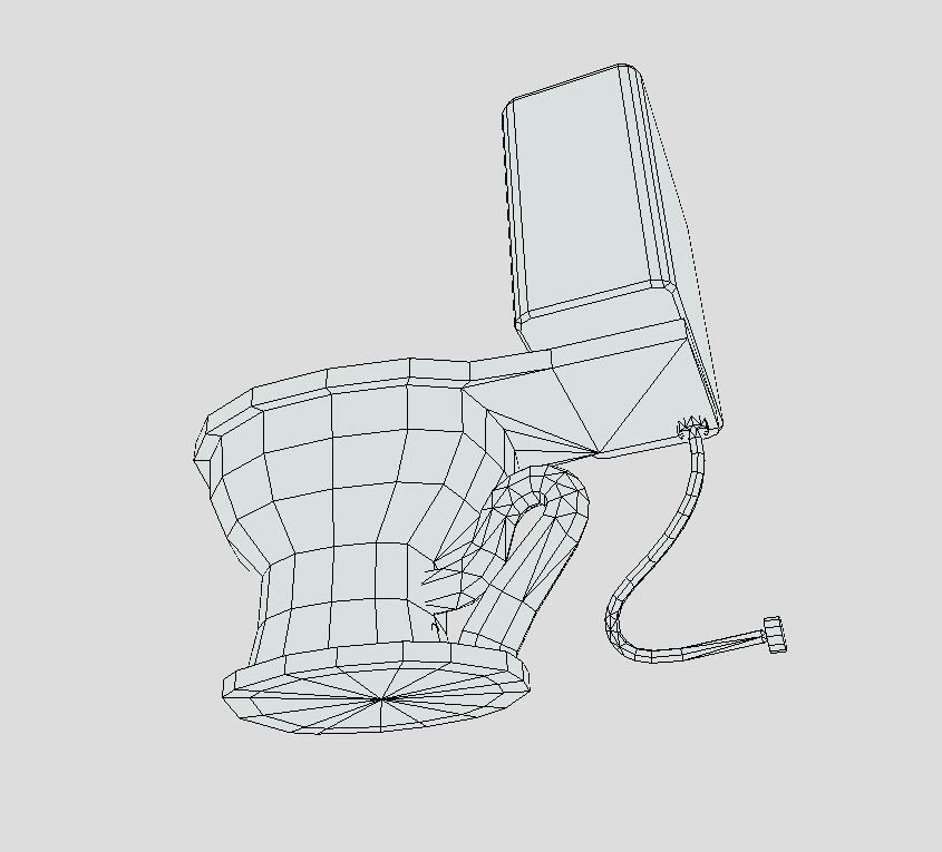 Toilet Seat Low-poly 3D model_6