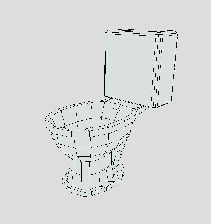 Toilet Seat Low-poly 3D model_5