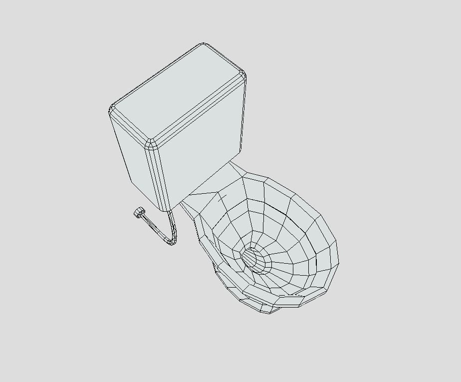 Toilet Seat Low-poly 3D model_7