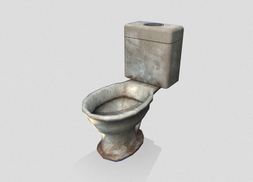 Toilet Seat Low-poly 3D model_2