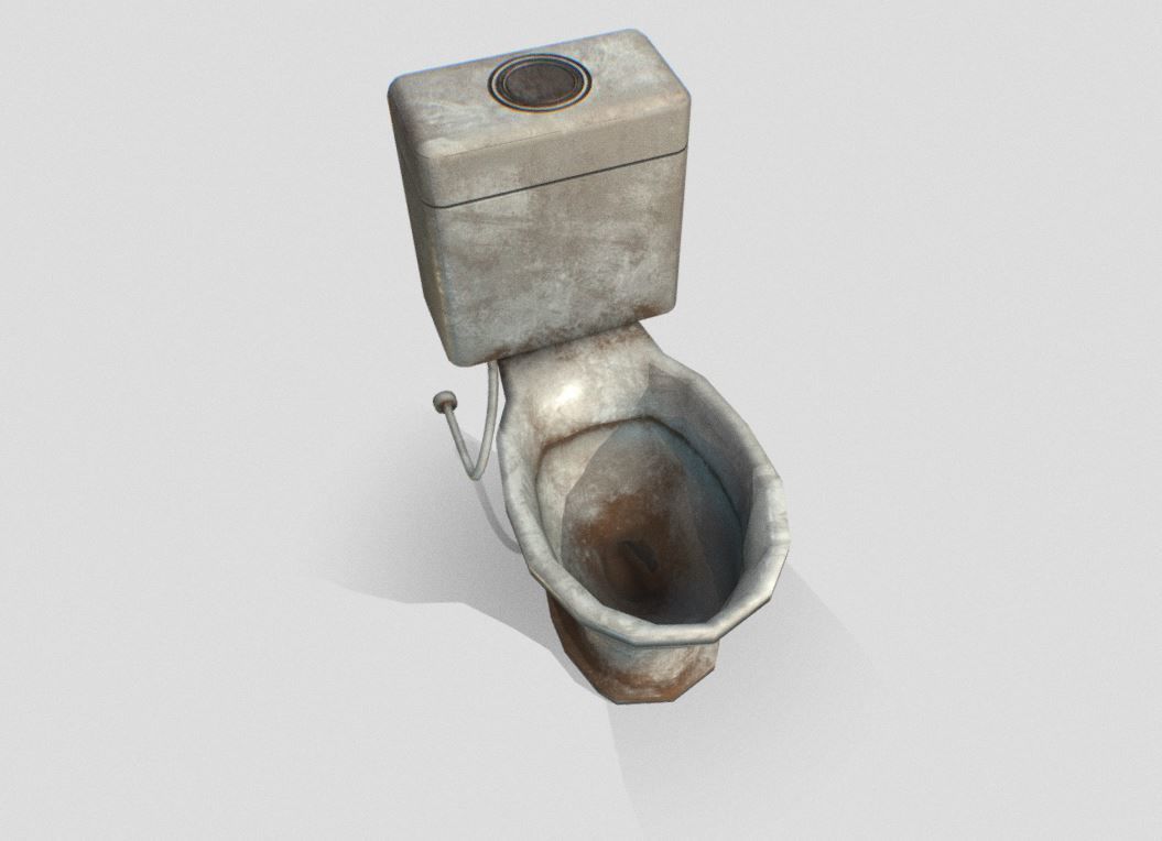 Toilet Seat Low-poly 3D model_1