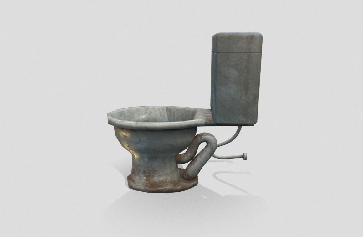 Toilet Seat Low-poly 3D model_3