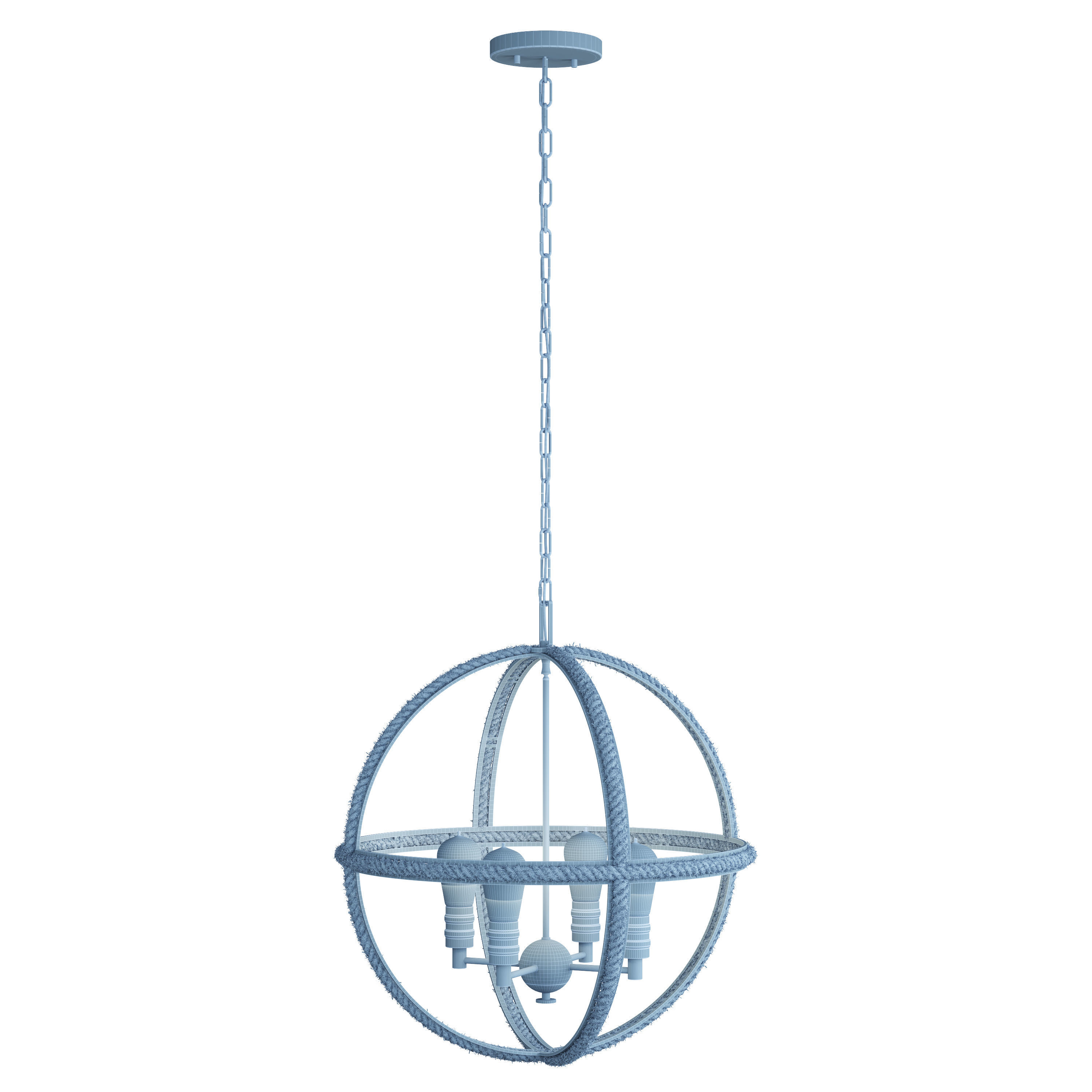 ROPE RING CHANDELIER - 4 LIGHT 3D model_8