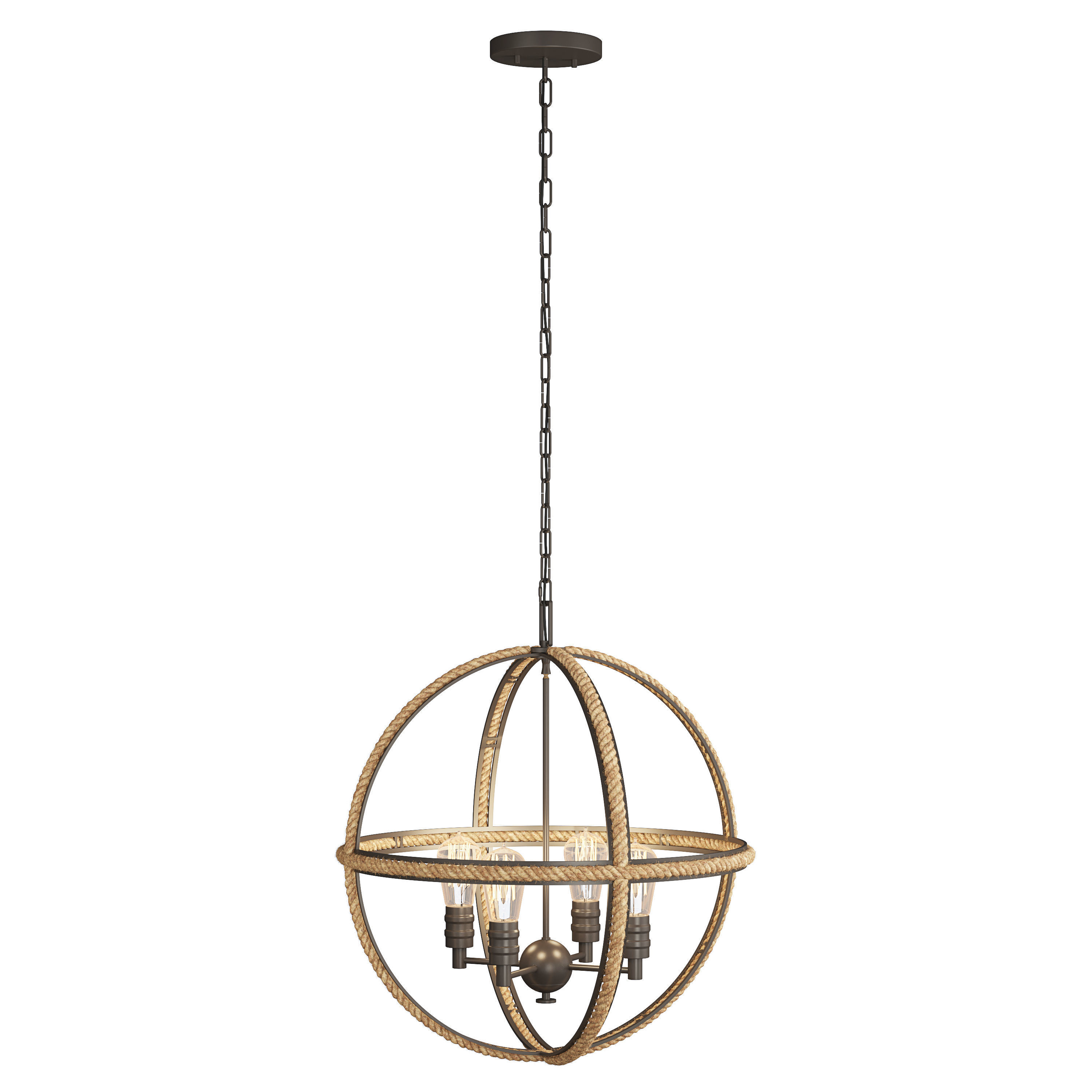 ROPE RING CHANDELIER - 4 LIGHT 3D model_3