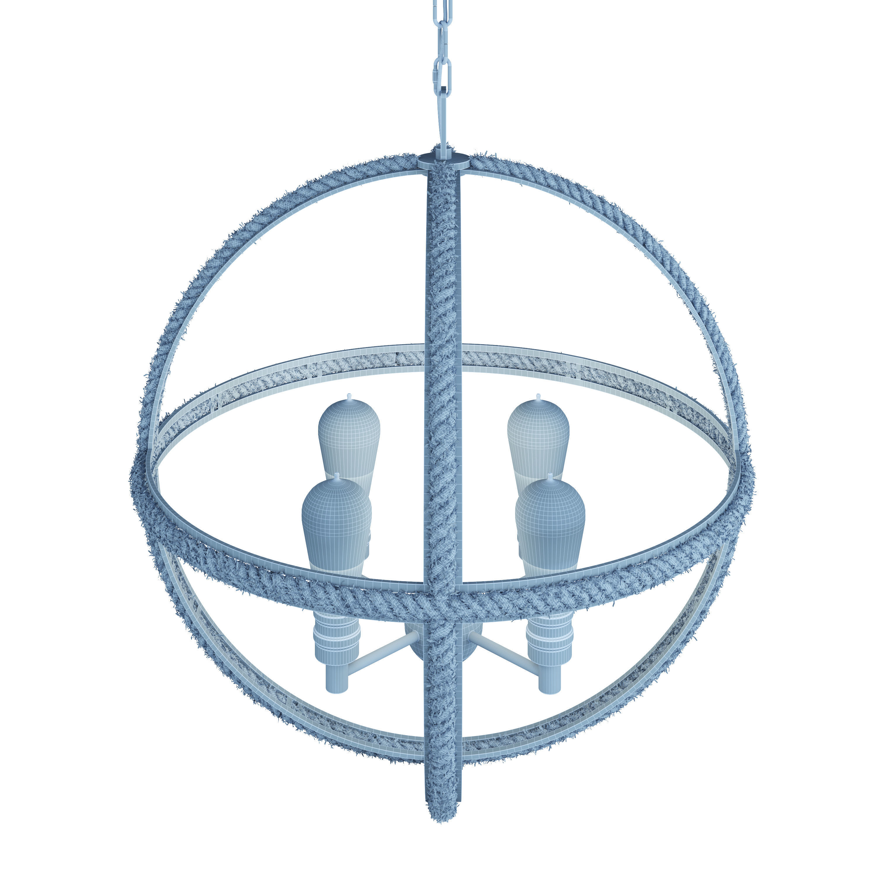 ROPE RING CHANDELIER - 4 LIGHT 3D model_7