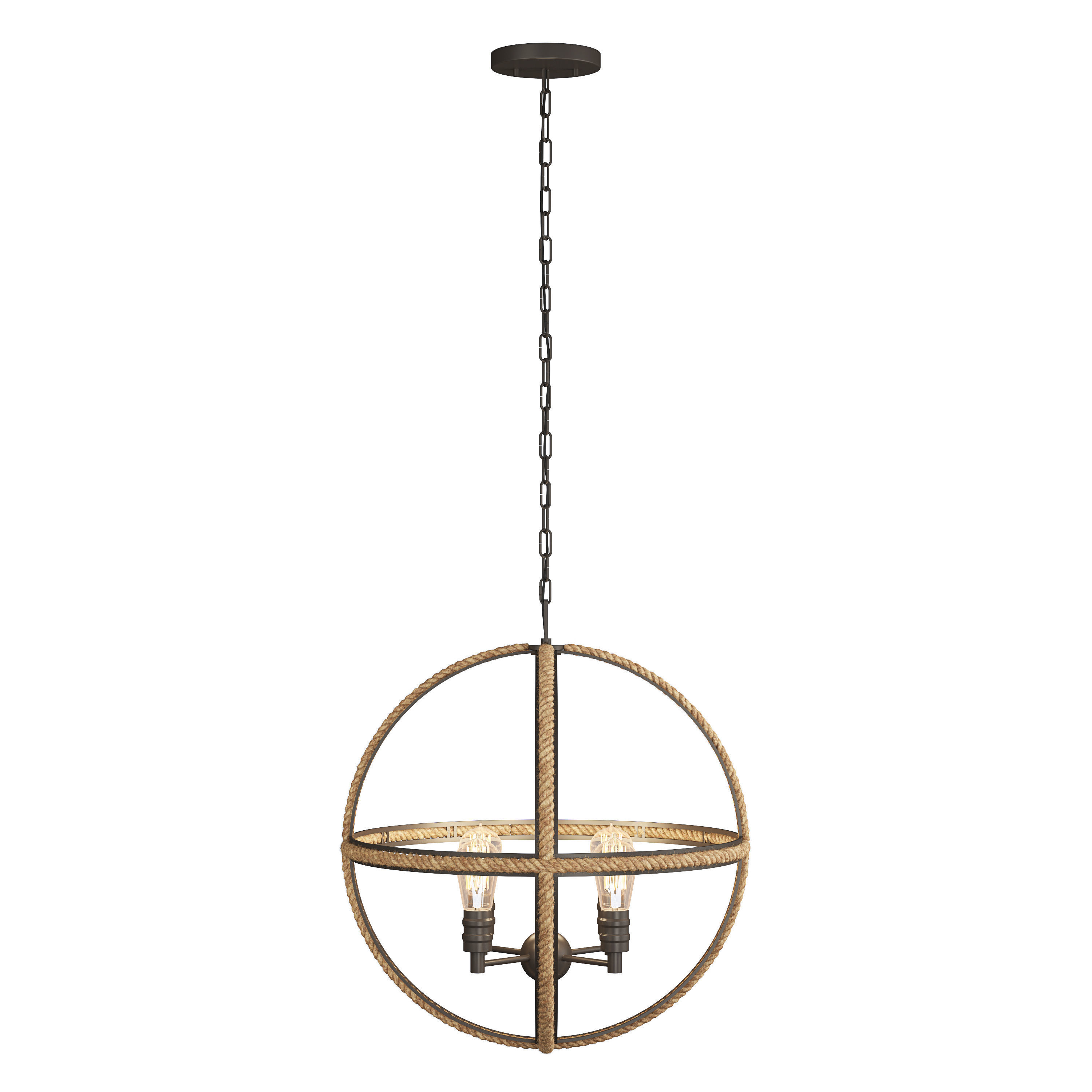 ROPE RING CHANDELIER - 4 LIGHT 3D model_4