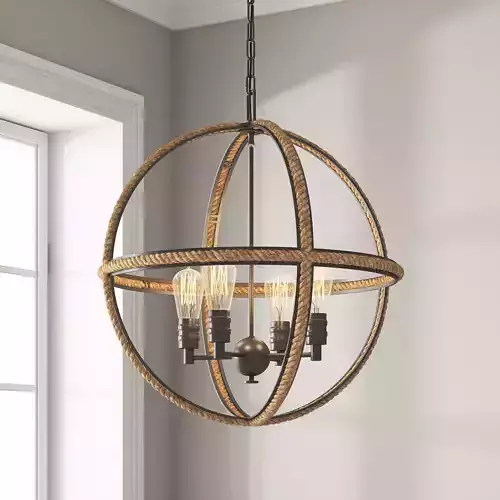 ROPE RING CHANDELIER - 4 LIGHT 3D model