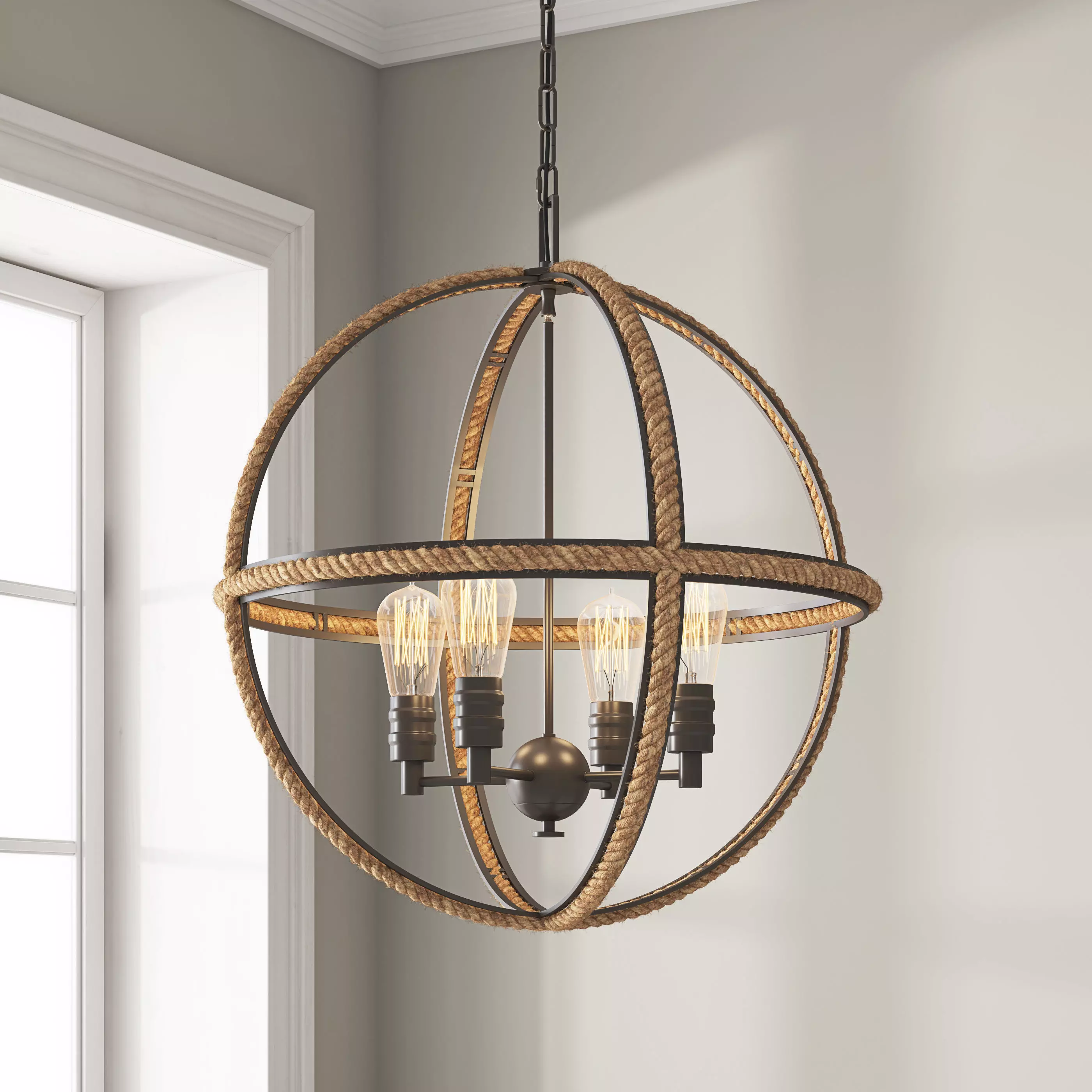 ROPE RING CHANDELIER - 4 LIGHT 3D model_0