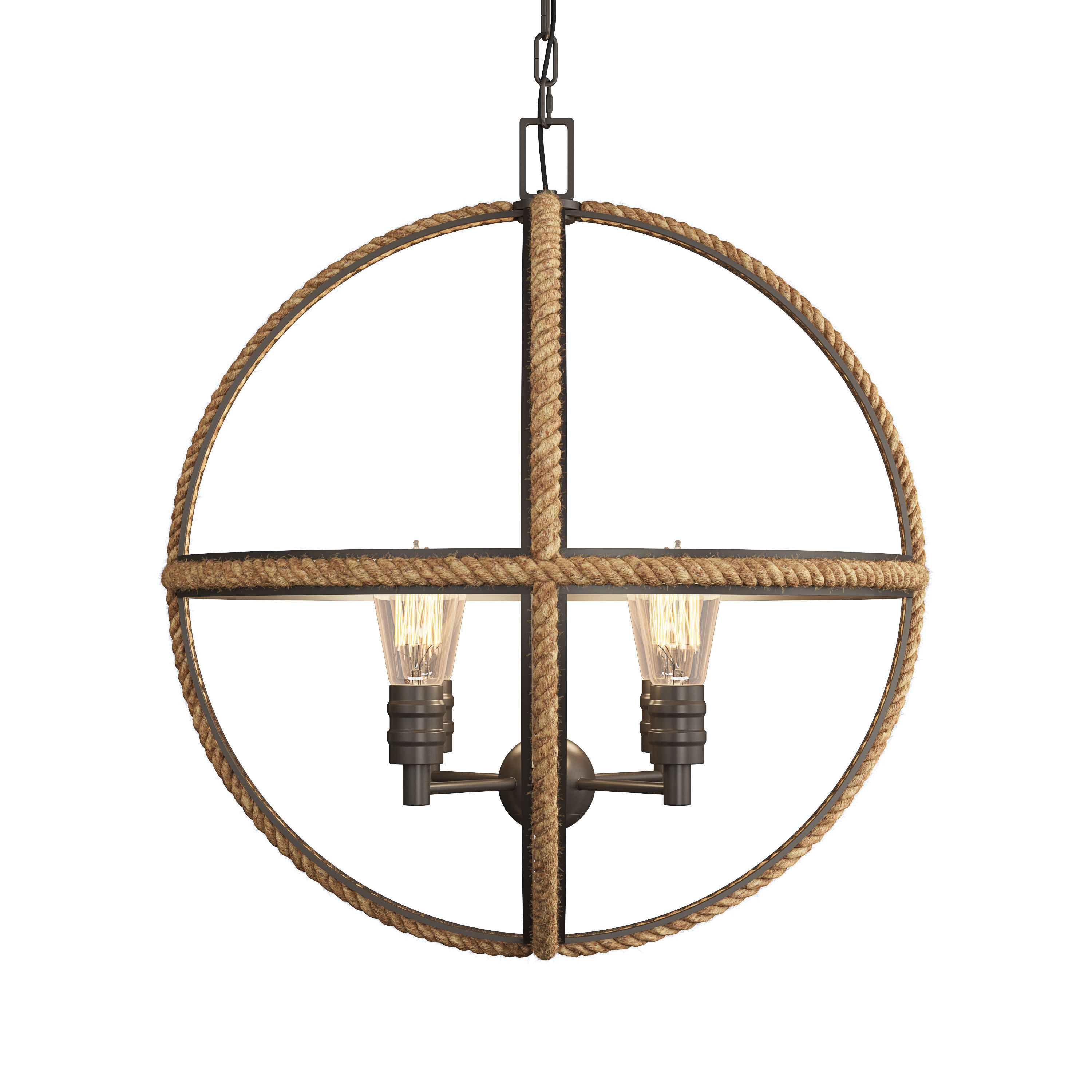 ROPE RING CHANDELIER - 4 LIGHT 3D model_1