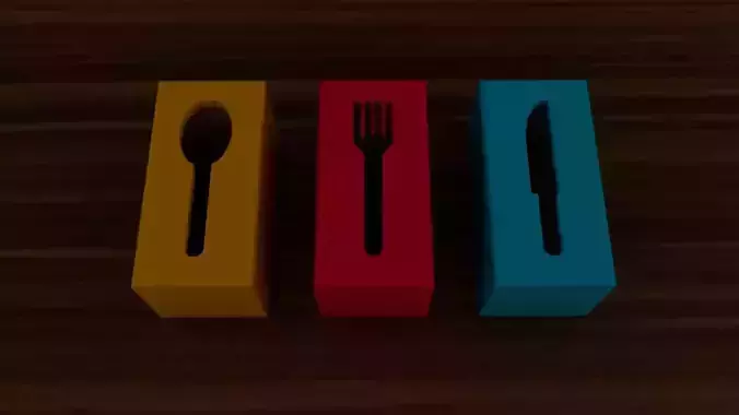 3 Shape Sorting Boxes Cutlery Shapes