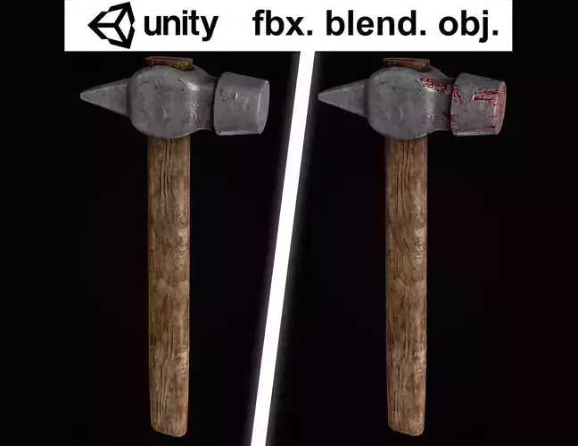 Hammer axe with blood