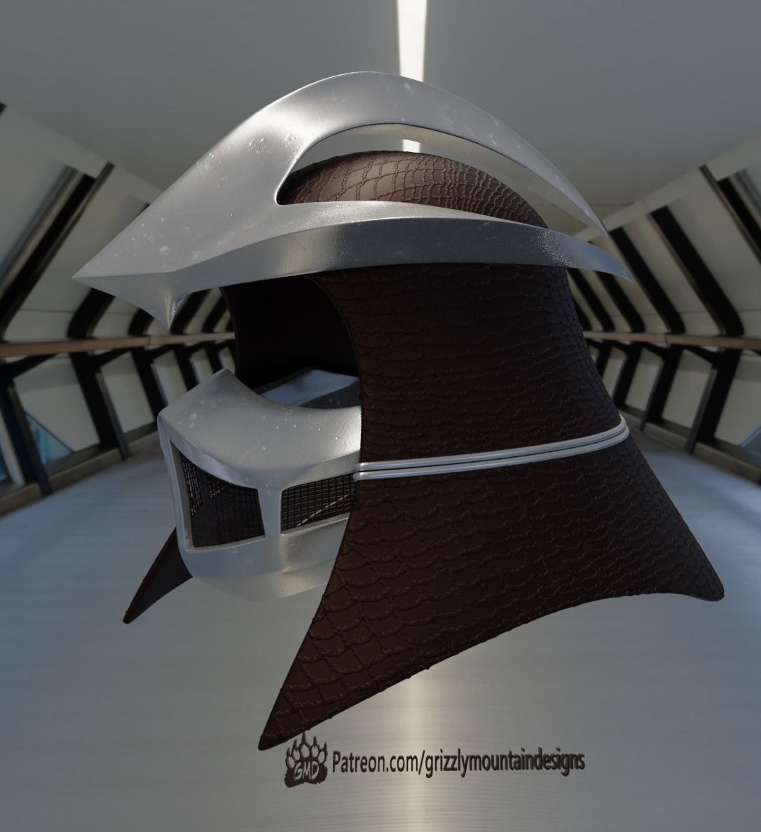 1990 TMNT Shredder movie helmet 3D print model_10