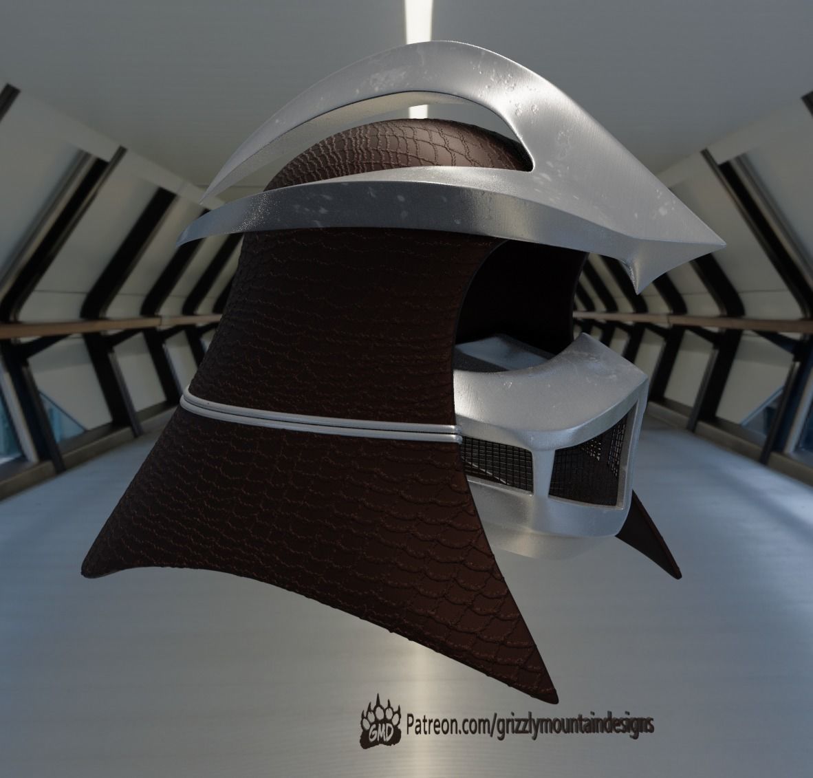 1990 TMNT Shredder movie helmet 3D print model_6