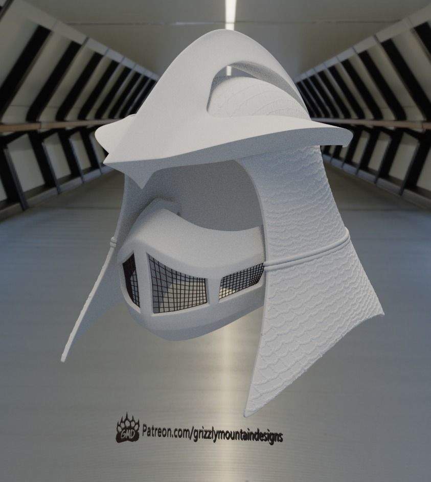 1990 TMNT Shredder movie helmet 3D print model_14