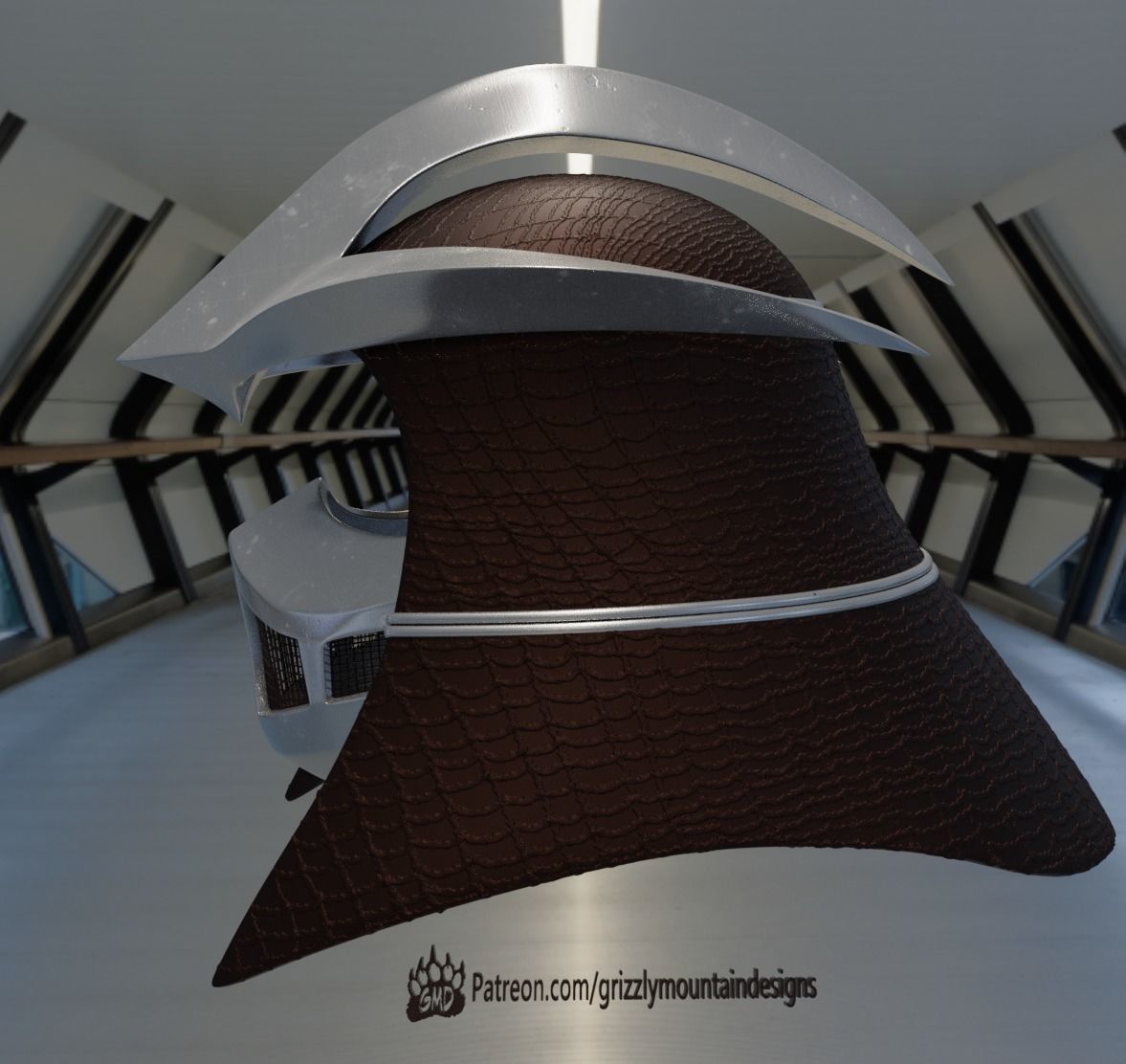 1990 TMNT Shredder movie helmet 3D print model_9