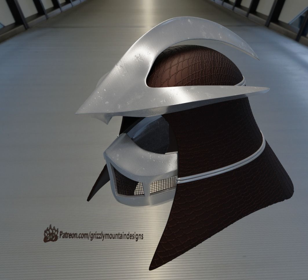 1990 TMNT Shredder movie helmet 3D print model_11